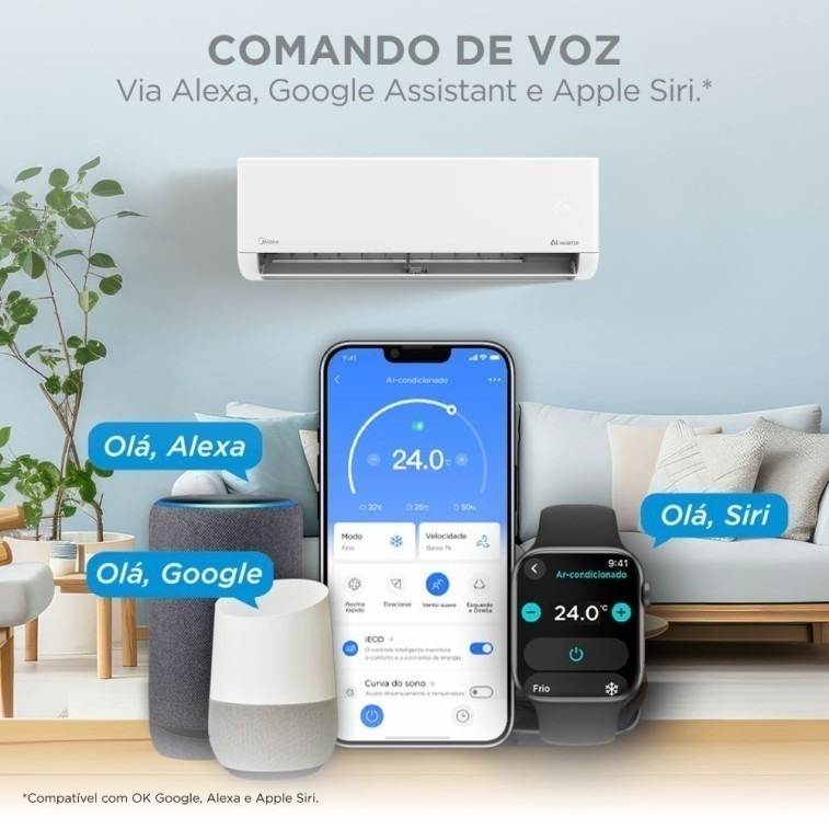 Imagem do produto Ar Condicionado Split Inverter Midea AI AirVolution 9000 BTUs Frio 220V 38TAVCA09M5 Imagem do produto Ar Condicionado Split Inverter Midea AI AirVolution 9000 BTUs Frio 220V 38TAVCA09M5