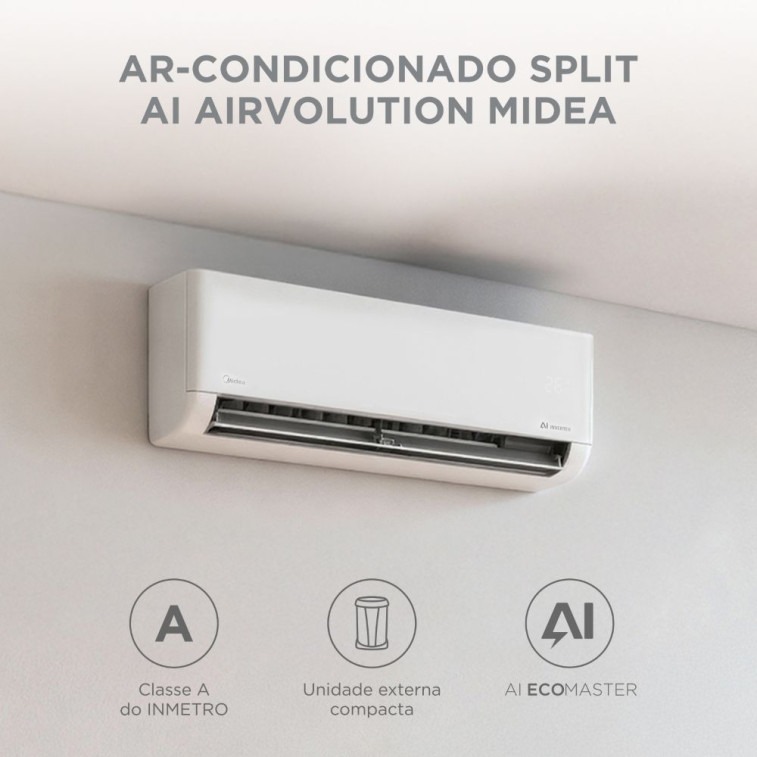 Imagem do produto Ar Condicionado Split Inverter Midea AI AirVolution 9000 BTUs Frio 220V 38TAVCA09M5 Imagem do produto Ar Condicionado Split Inverter Midea AI AirVolution 9000 BTUs Frio 220V 38TAVCA09M5