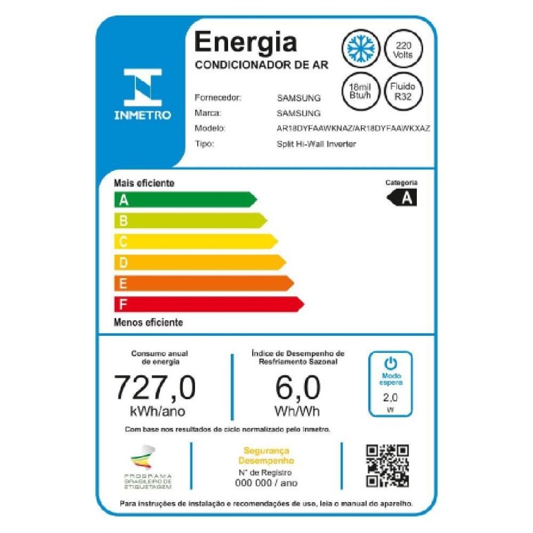 Imagem do produto Ar Condicionado Split Inverter Samsung WindFree AI 18000 BTUs Frio 220V AR18DYFAAWKXAZ Imagem do produto Ar Condicionado Split Inverter Samsung WindFree AI 18000 BTUs Frio 220V AR18DYFAAWKXAZ
