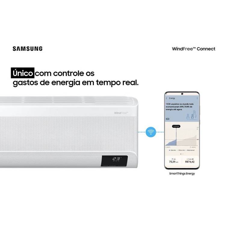 Imagem do produto Ar Condicionado Split Inverter Samsung WindFree Connect 22000 BTUS Frio 220V AR24BVFAAWKXAZ Imagem do produto Ar Condicionado Split Inverter Samsung WindFree Connect 22000 BTUS Frio 220V AR24BVFAAWKXAZ