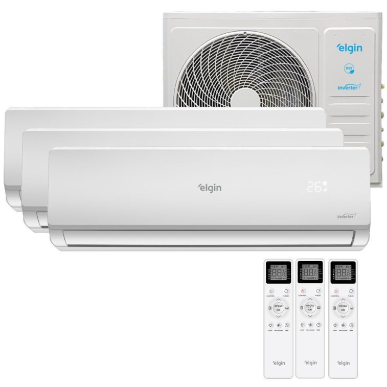Imagem do produto Ar Condicionado Tri Split Elgin 27000 BTUs (HW 09K+09K+09K) Quente e Frio Inverter 220V R32 (MTQE27C2CC) Imagem do produto Ar Condicionado Tri Split Elgin 27000 BTUs (HW 09K+09K+09K) Quente e Frio Inverter 220V R32 (MTQE27C2CC)
