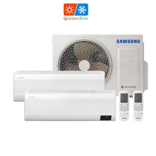 Ar Condicionado Bi Split Samsung Wind Free 18000 BTUs (HW 09K+12K) Quente e Frio Inverter 220V R410A (AJ050AXJ2KH-AZ) Ar Condicionado Bi Split Samsung Wind Free 18000 BTUs (HW 09K+12K) Quente e Frio Inverter 220V R410A (AJ050AXJ2KH-AZ)