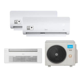 Ar Condicionado Tri Split HW e Cassete 1V Midea 27000 BTU (2x9+1x18) Quente e Frio 220V 38MBMTA27M5