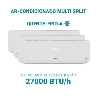 Ar Condicionado Tri Split Inverter Philco 27000 BTUs (2x9000+1x12000) Quente e Frio 220V PAC27QV Ar Condicionado Tri Split Inverter Philco 27000 BTUs (2x9000+1x12000) Quente e Frio 220V PAC27QV