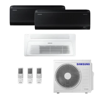 Ar Condicionado Tri Split Samsung Wind Free 28000 BTUs (HW BLACK 09K+09K + K7 1V 18K) Quente e Frio Inverter 220V R410A (AJ080AXJ4KH/AZ)